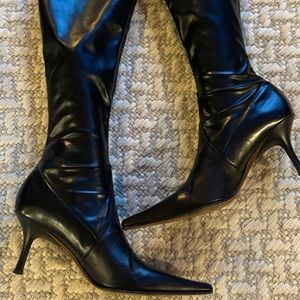 Donald J Pliner silver heeled boots